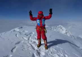 Sophie Davaud au sommet du K2 le 21 juillet dernier. DR