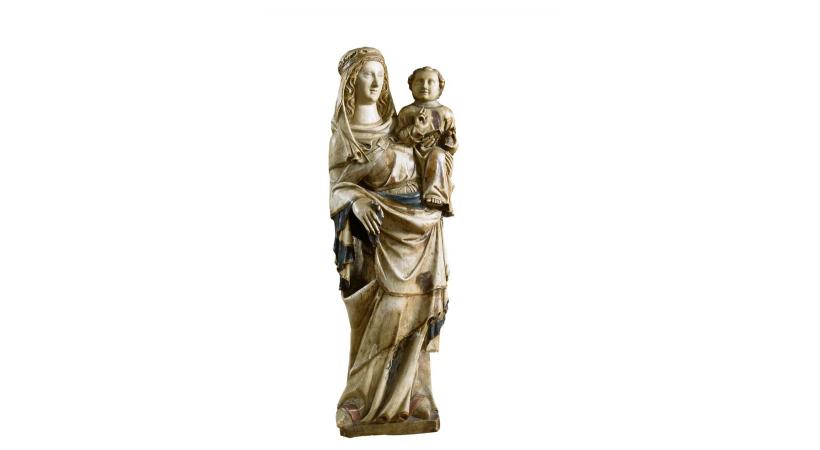 Taillée dans du marbre au 14e siècle, cette Vierge à l’enfant est exposée pour la première fois.