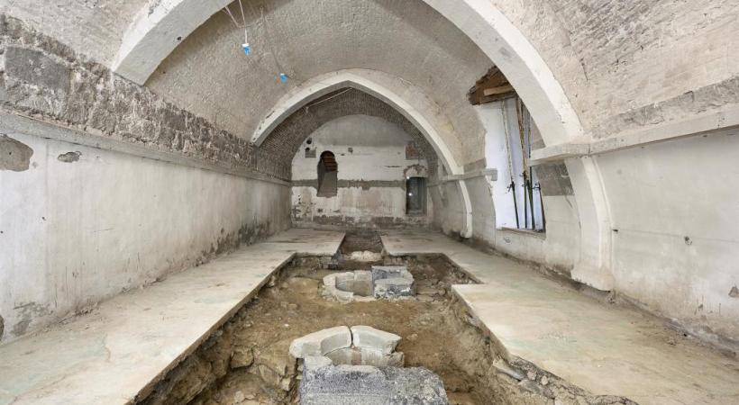  La salle où ont été découvertes les presses de la monnaie vaudoise, dans les caves du Château. Misson