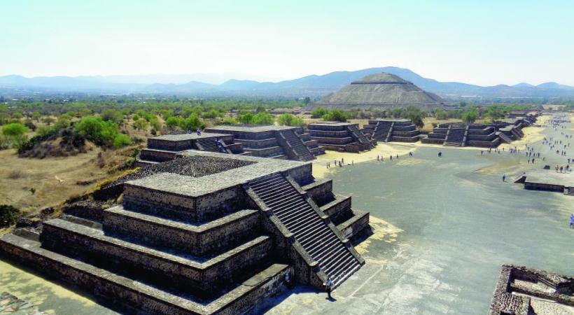 L’impressionnant site aztèque de Teotihuacan. BP 