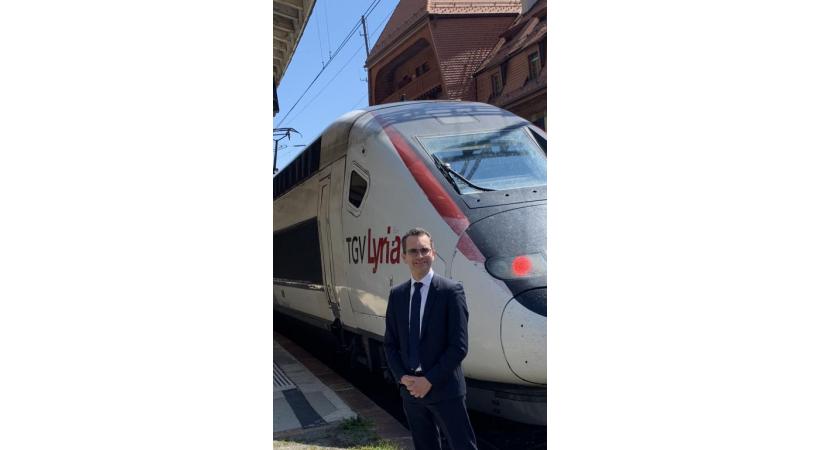 Fabien Soulet, directeur général de TGV Lyria en gare de Vallorbe. DR